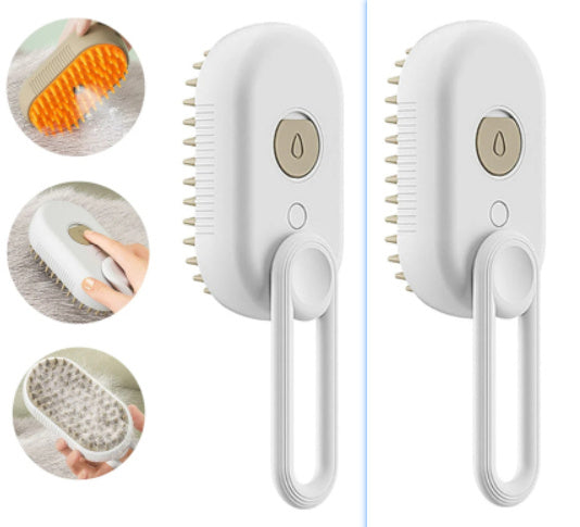 3-in-1 Electric Steam Pet Brush β Grooming, Hair Removal & Massage