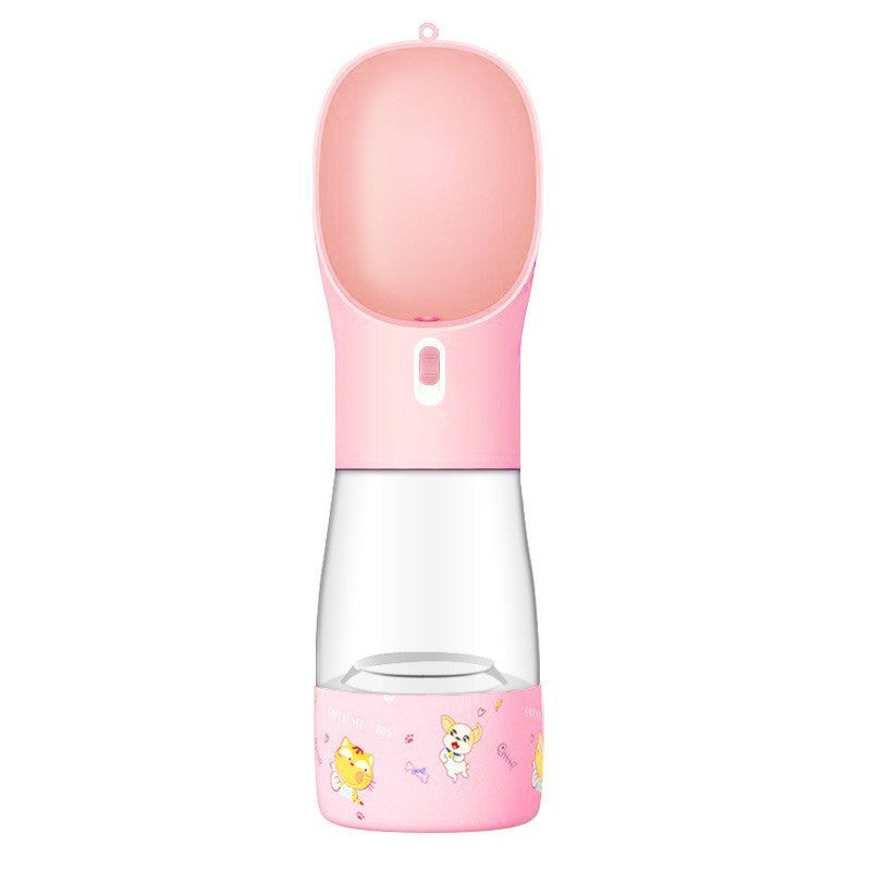 2-in-1 Portable Pet Water Bottle – Travel Feeder for Dogs & Cats
