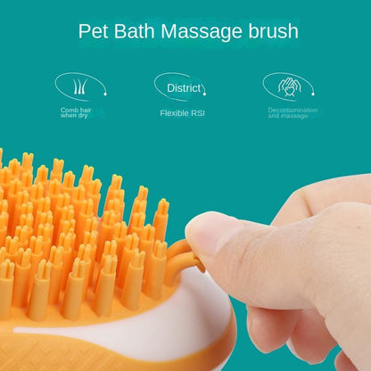 2-in-1 Pet Bath Brush – Soft Silicone Massage & Grooming Comb for Dogs & Cats