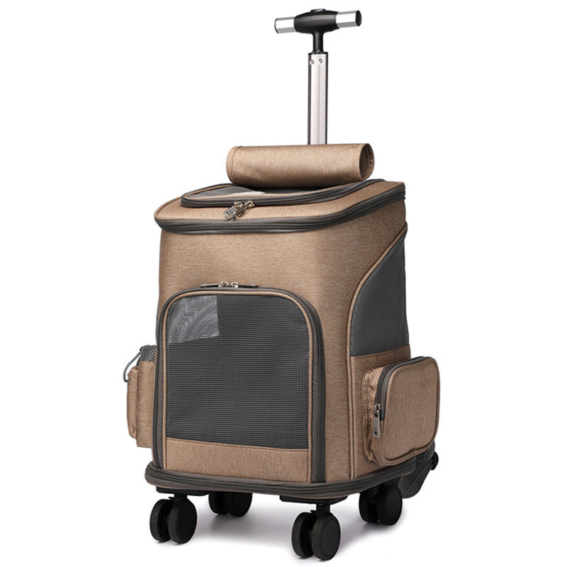 Smart Travel Pet Trolley – Foldable Backpack for Cats & Dogs