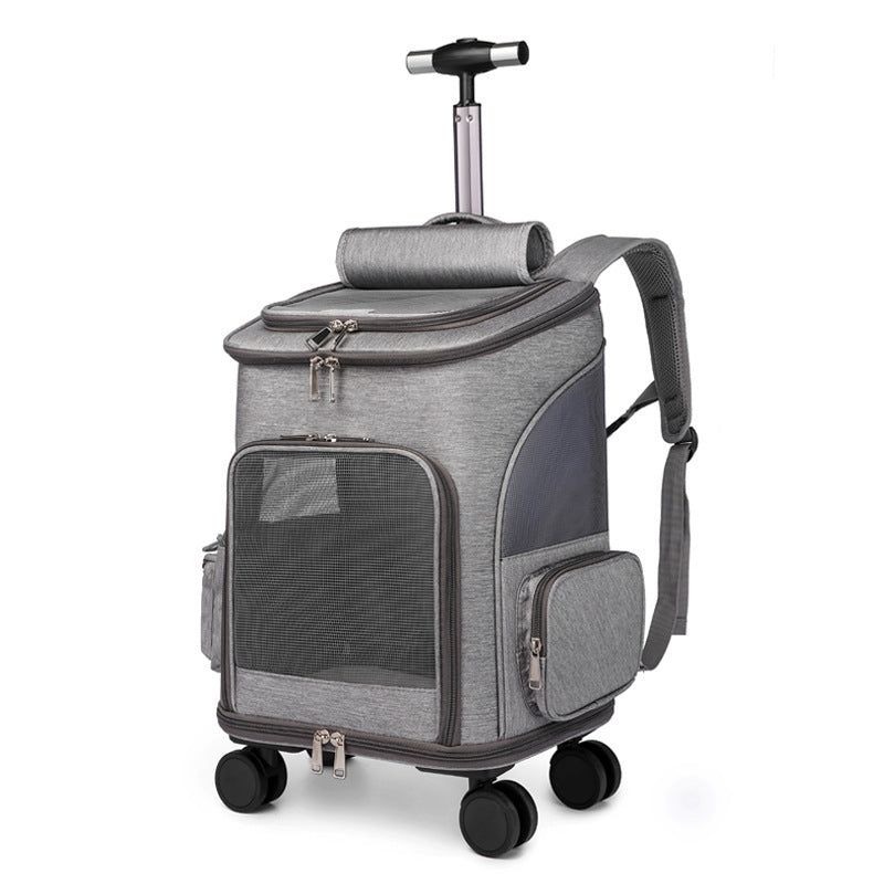 Smart Travel Pet Trolley – Foldable Backpack for Cats & Dogs