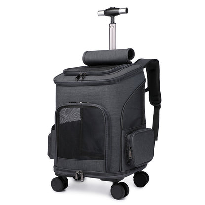 Smart Travel Pet Trolley – Foldable Backpack for Cats & Dogs
