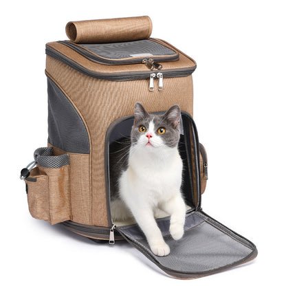 Smart Travel Pet Trolley – Foldable Backpack for Cats & Dogs