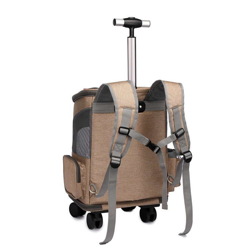 Smart Travel Pet Trolley – Foldable Backpack for Cats & Dogs