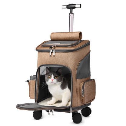 Smart Travel Pet Trolley – Foldable Backpack for Cats & Dogs