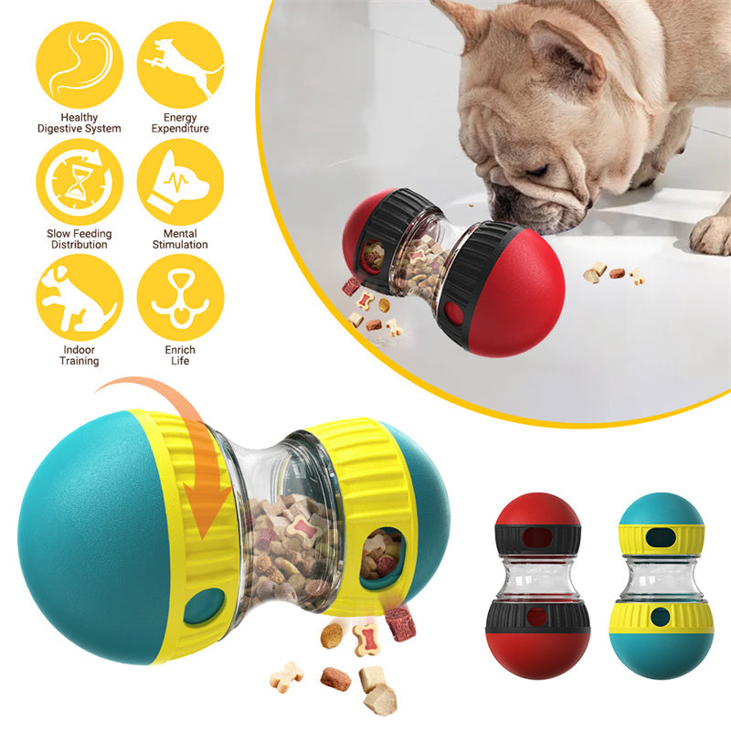 Interactive Food Dispensing Dog Toy – Slow Feeder Tumbler Ball