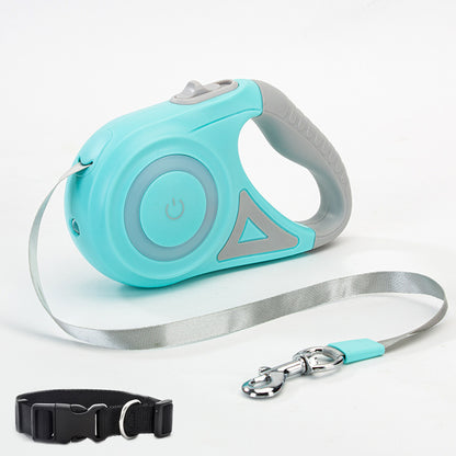 LED Retractable Dog Leash – 2-in-1 Collar & Spotlight for Safe Walks