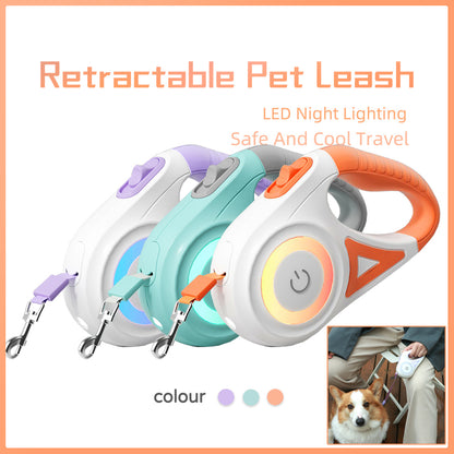 LED Retractable Dog Leash – 2-in-1 Collar & Spotlight for Safe Walks