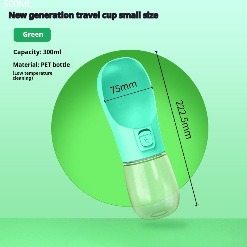 2-in-1 Portable Pet Water Bottle – Travel Feeder for Dogs & Cats