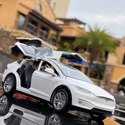 Tesla Model X Alloy Car Models (1:32) - Realistic Simulation with Sound & Light - Perfect Toy Vehicles and Collectibles for Children