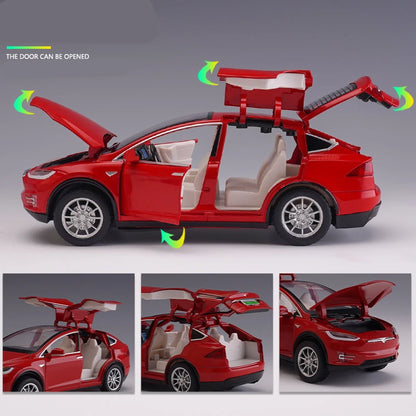 Tesla Model X Alloy Car Models (1:32) - Realistic Simulation with Sound & Light - Perfect Toy Vehicles and Collectibles for Children