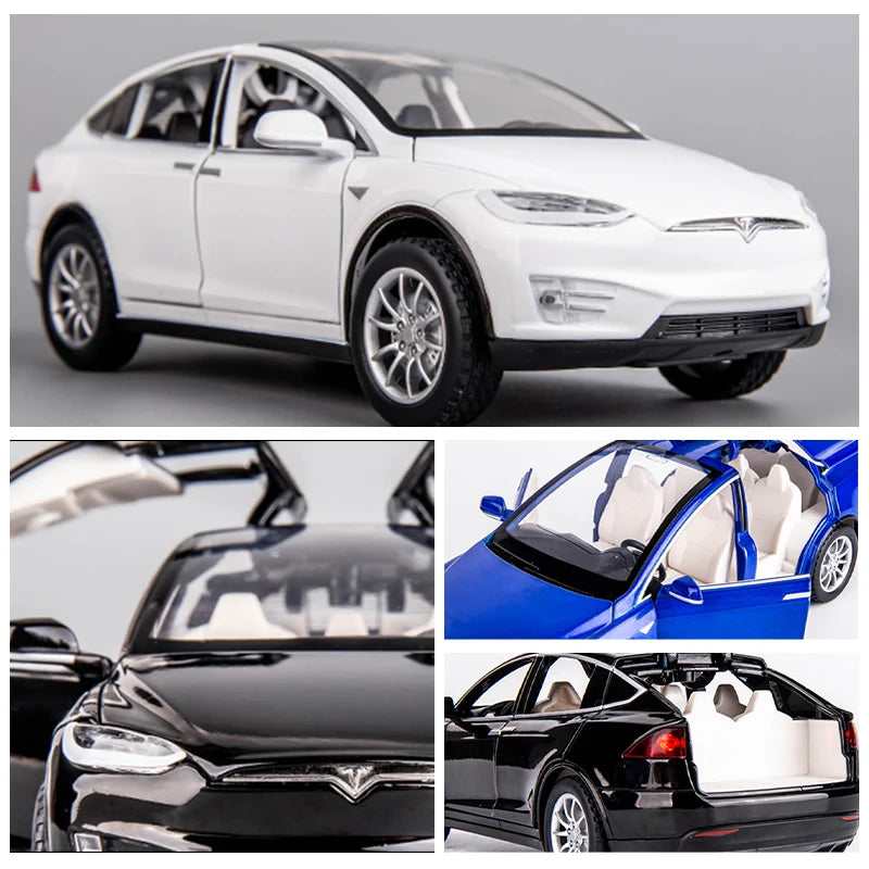 Tesla Model X Alloy Car Models (1:32) - Realistic Simulation with Sound & Light - Perfect Toy Vehicles and Collectibles for Children