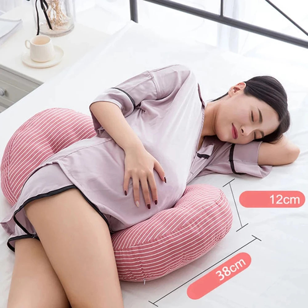 U-Shape Pregnancy Support Pillow: Bamboo Fiber Cotton Body Pillow for Side Sleeping Comfort