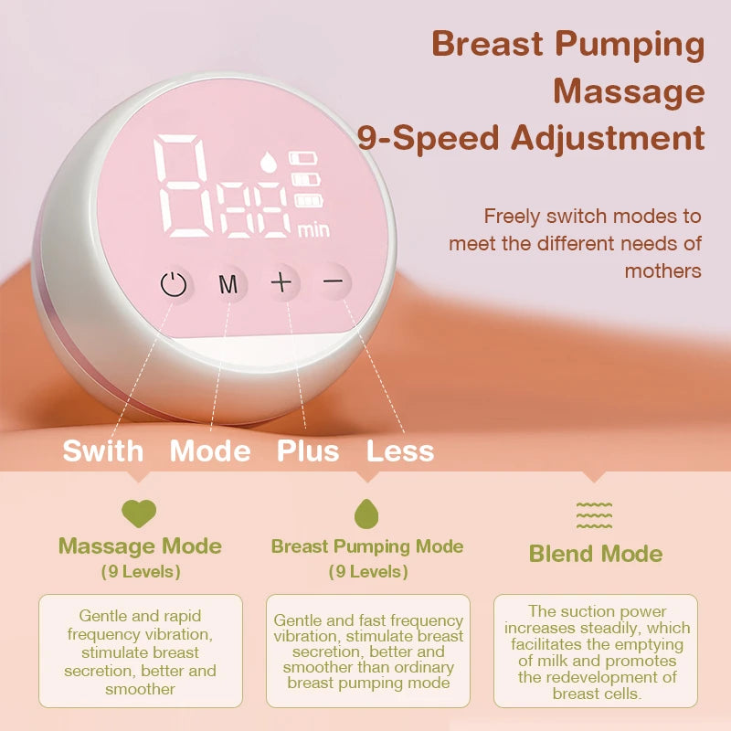 High-Suction Electric Breast Pump - Smart, Portable, Painless, and Silent