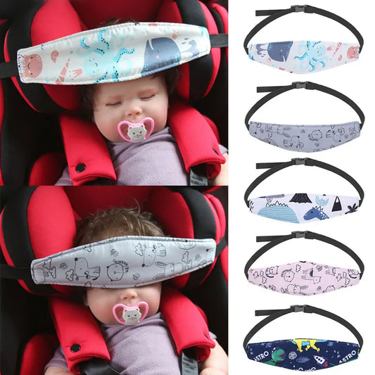 Infant Baby Car Seat Head Support - Adjustable Fastening Belt and Safety during Travel.