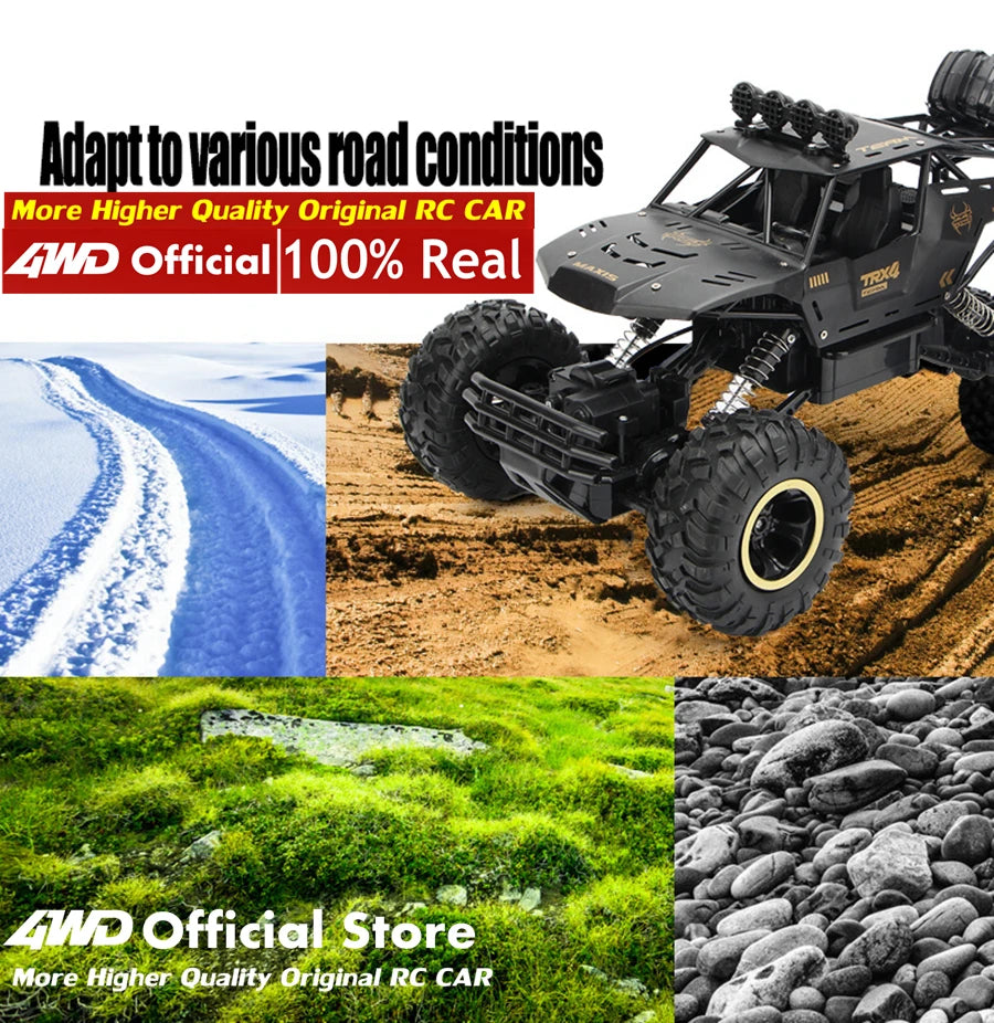 4WD RC Off-Road Car 4x4 - Ultimate Racing Buggy Truck with LED Lights - Remote Control Drift Car