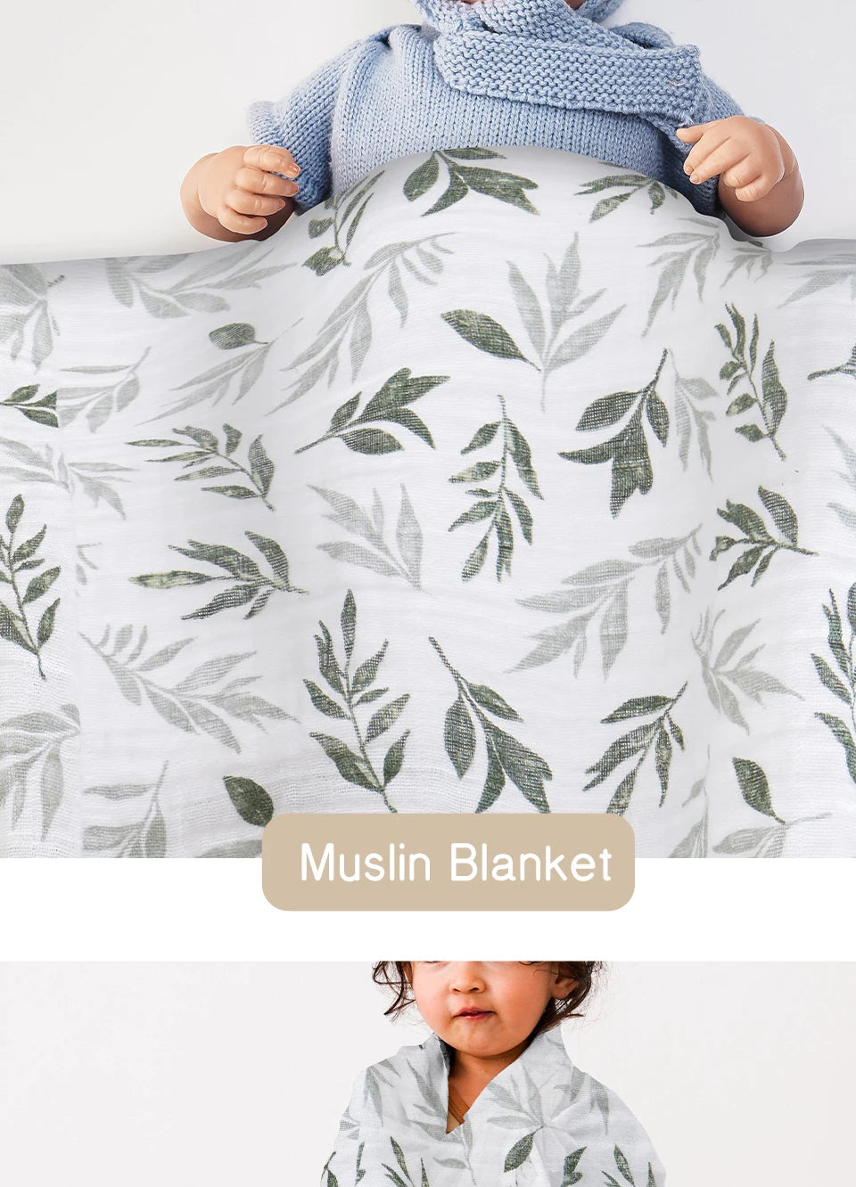 100% Cotton Muslin Swaddle Blankets