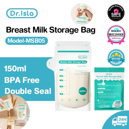 30Pcs Breast milk storage bag Disposable :  150ml capacity -BPA Free