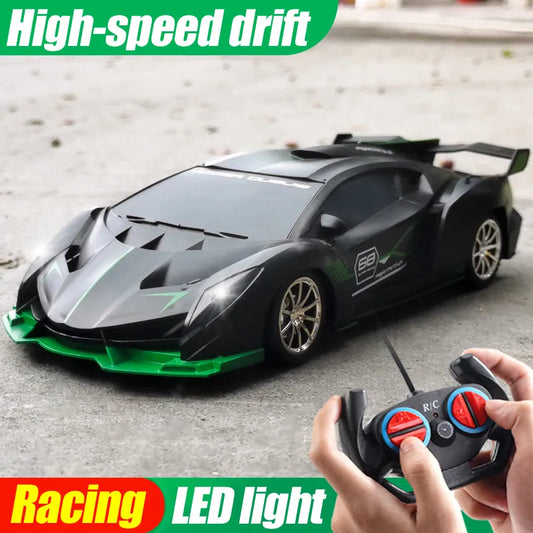 Lamborghini, Bugatti Chiron- 1/18 RC Car LED Light - High-Speed Racing Action for Children - 2.4G Radio Remote Control Sports Car.