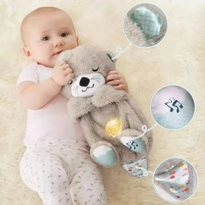 Breathing Teddy Bear: Cute Otter Koala Plush with Light and Soothing Music - Sleep Companion for Kids and Adults