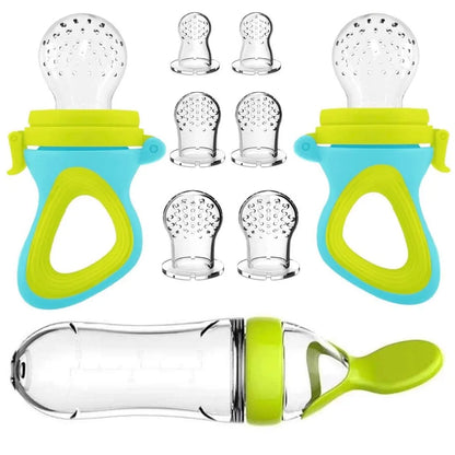 Silicone Feeding Bottle & Spoon Set - Feeding spoon and Fruit Feeder