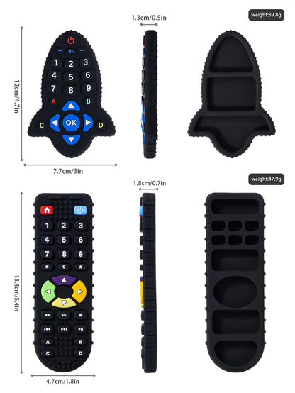 Remote Silicone Teether :BPA Free Remote Control Shape Teether