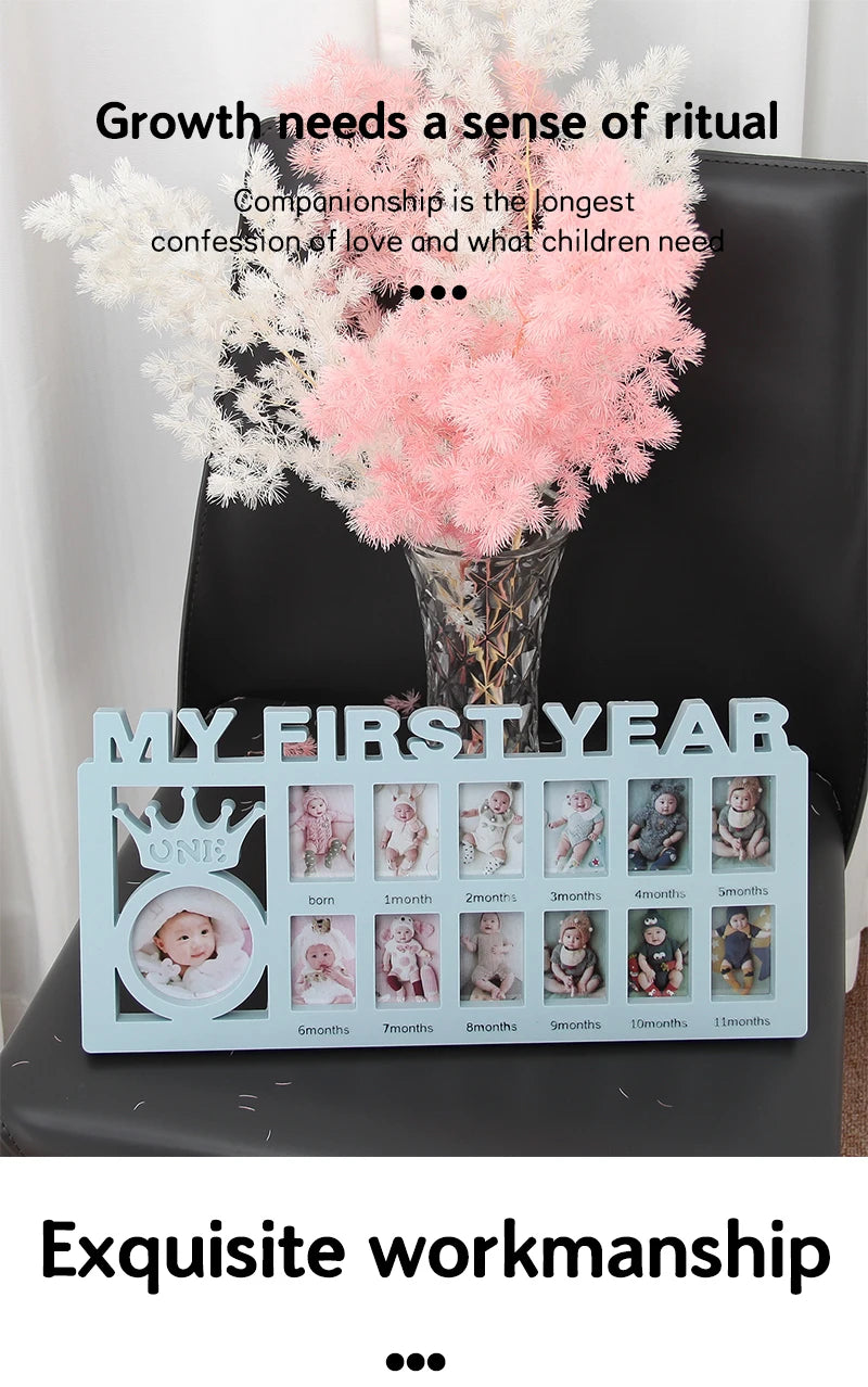 Baby Photo Frame for Cherished Memories from Newborn to 12 Months