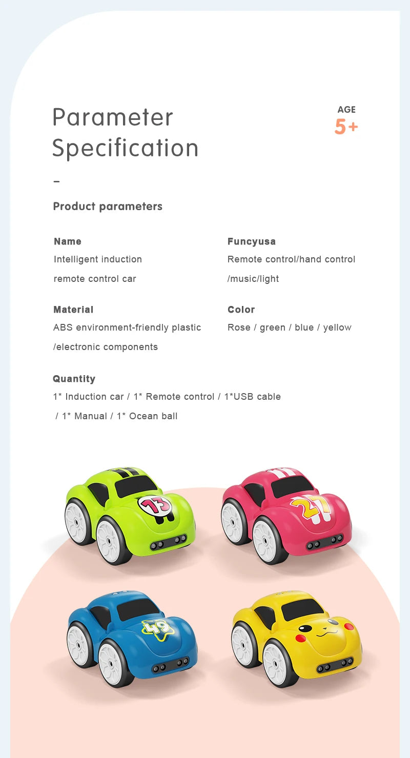 RC Intelligent Sensor Control Cartoon Mini Car. Packed with Smart Music, Lighting, and Intuitive Sensors.