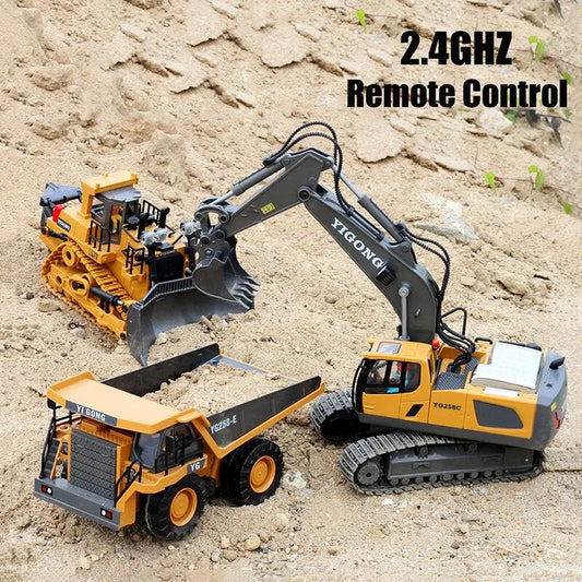 RC Construction Vehicle Set -Learn Construction Basics - Educational and Fun Remote Control Toys- Includes Excavator, Dump Truck, and Bulldozer