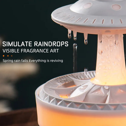 Rain Cloud Humidifier - Essential Oil Diffusers- 350ml Capacity, 7 Colors Night Lights, and Remote Control