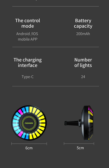 Glow & Freshen: App-Controlled RGB LED Music Lamp for Your Car!