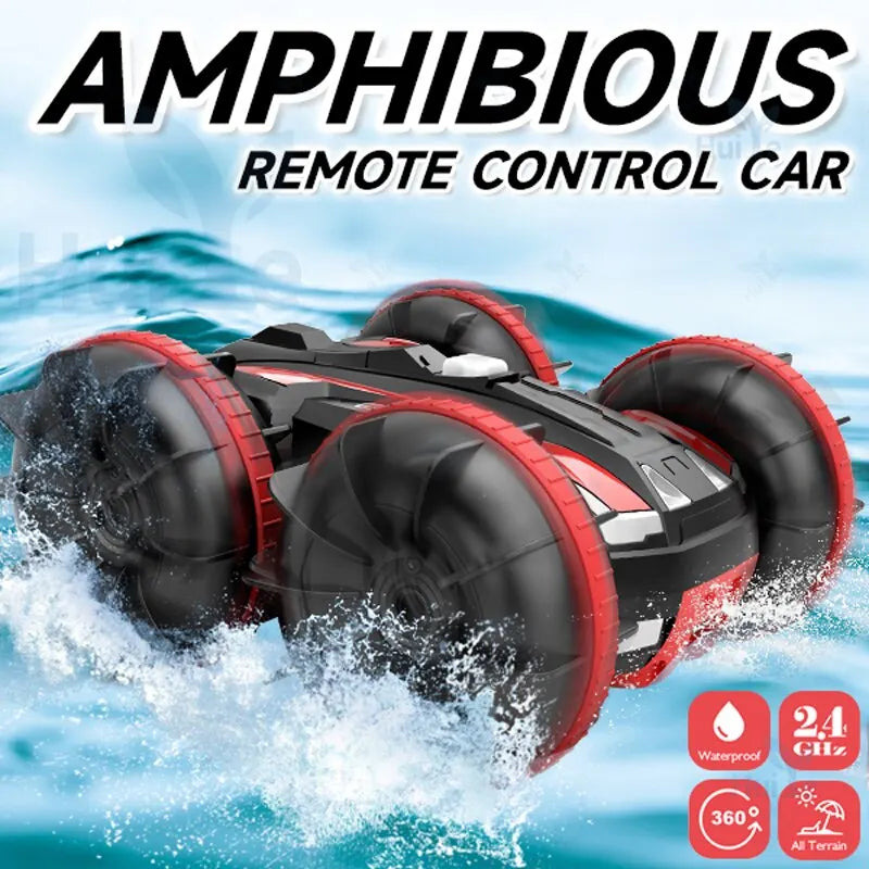 Unleash Thrilling Stunts with the 2.4G Amphibious Stunt Remote Control Vehicle. Designed for Land and Water.