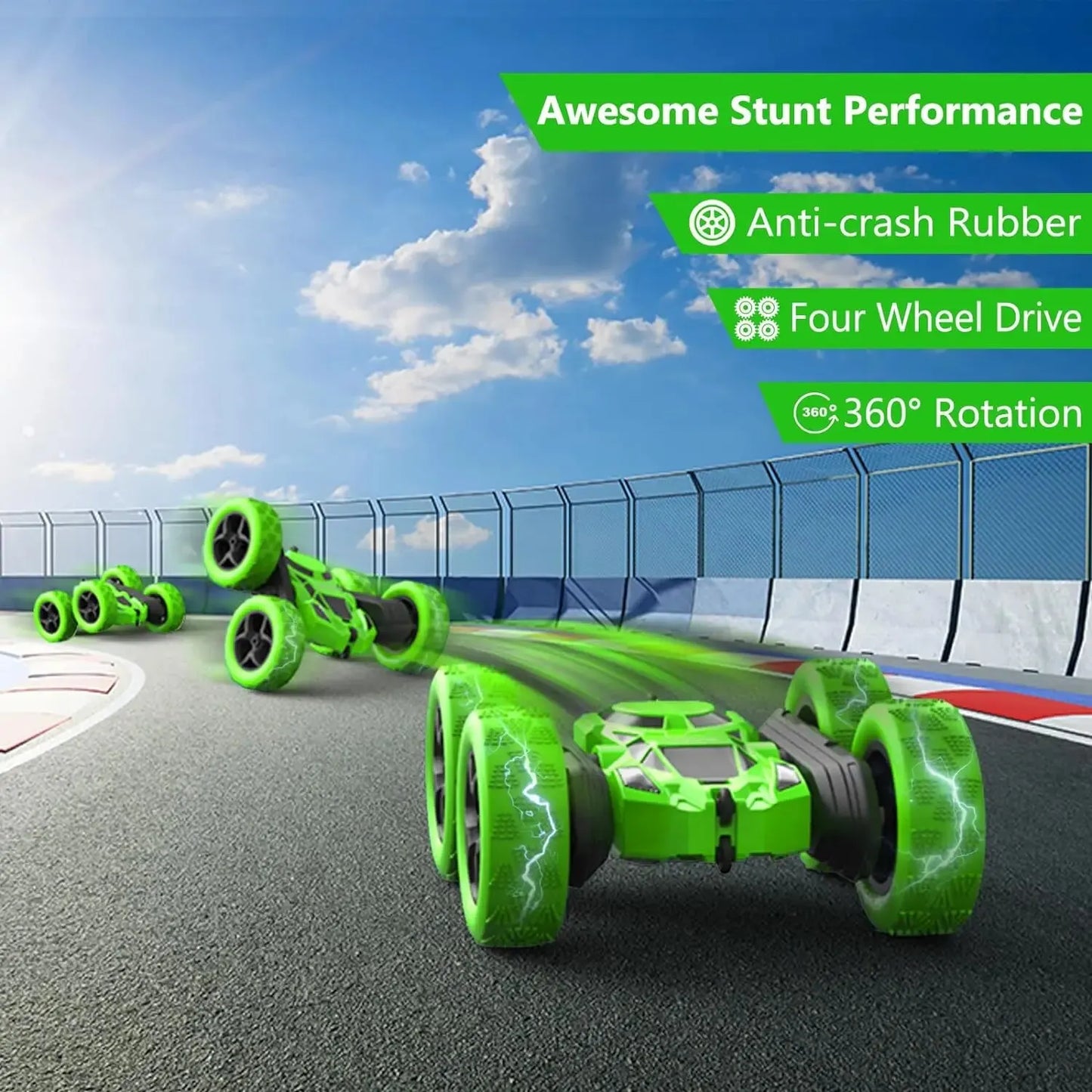 RC Stunt Car for Children - Prepare for Double-Sided Flips, 360-Degree Rotation, and Off-Road Drifts