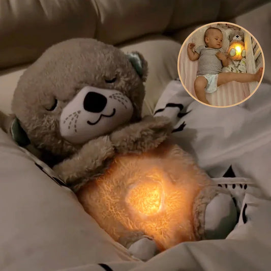 Breathing Teddy Bear: Cute Otter Koala Plush with Light and Soothing Music - Sleep Companion for Kids and Adults