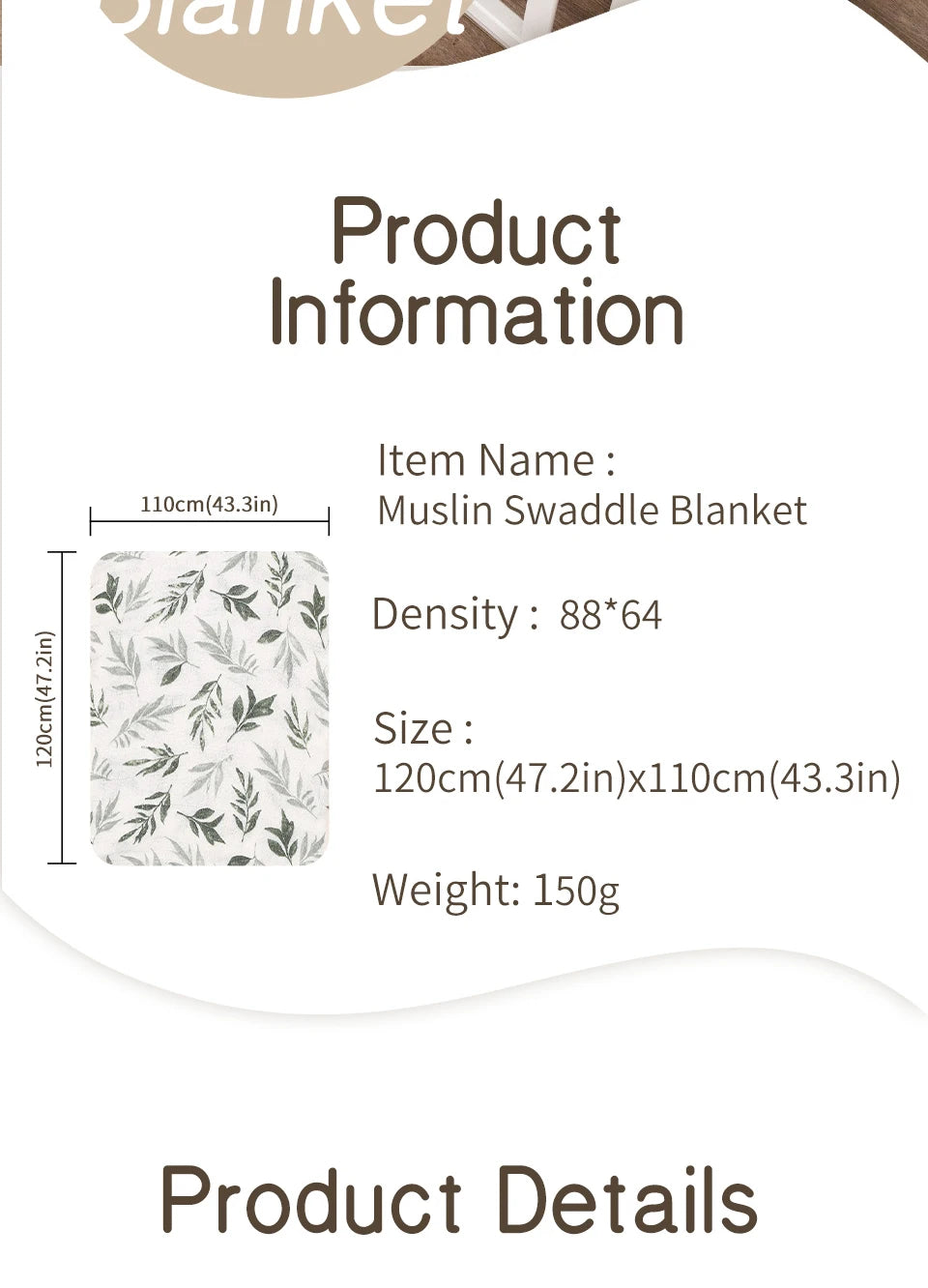 100% Cotton Muslin Swaddle Blankets