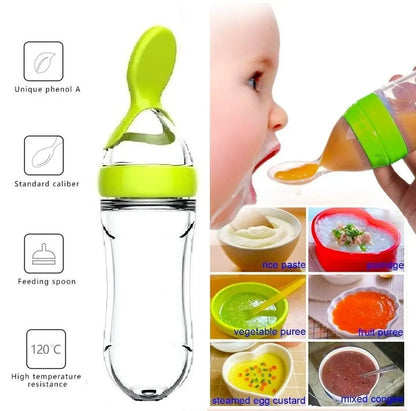 Silicone Feeding Bottle & Spoon Set - Feeding spoon and Fruit Feeder