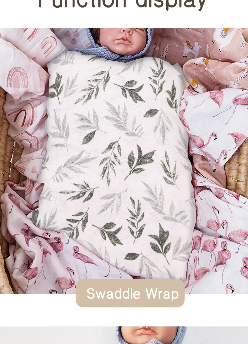 100% Cotton Muslin Swaddle Blankets