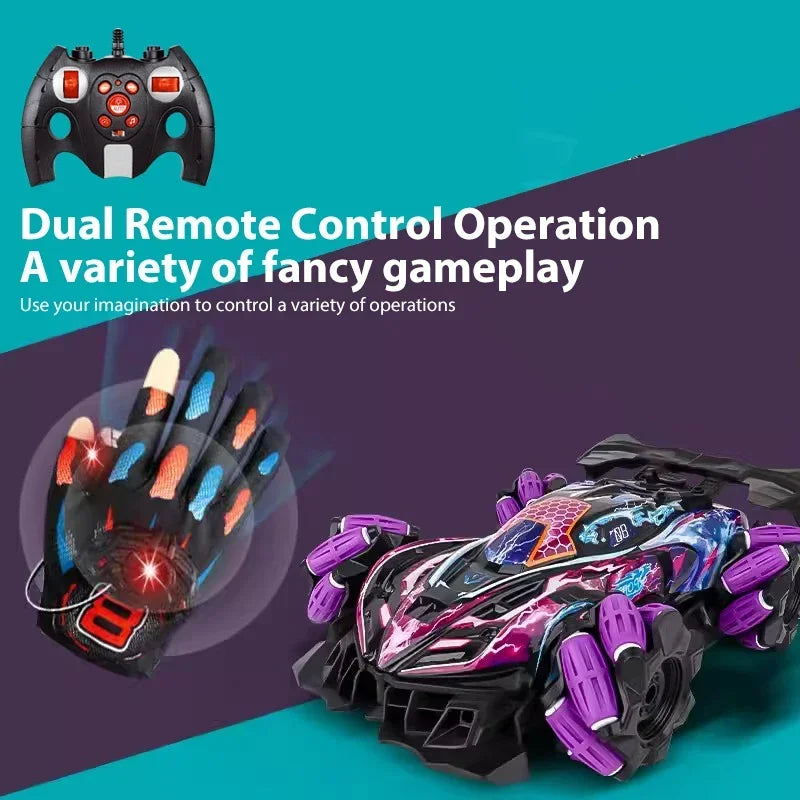 Gesture Control car - Control with hand movements - Dual Remote Control Drift RC Car with LED Lights and Music