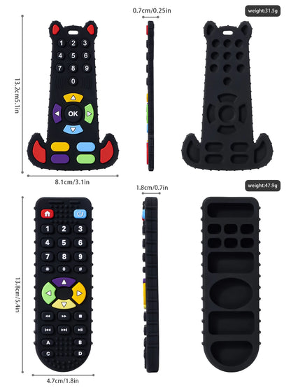 Remote Silicone Teether :BPA Free Remote Control Shape Teether