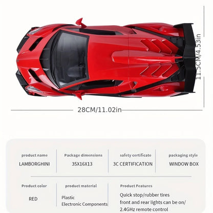 Lamborghini 1:16 RC Genuine Authorization – Indoor and Outdoor Remote Control Car with Cool Lighting, Perfect Children's Toy Gift Series