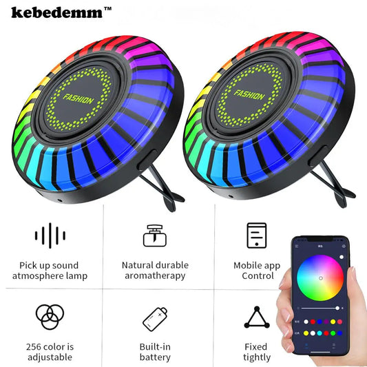 Glow & Freshen: App-Controlled RGB LED Music Lamp for Your Car!