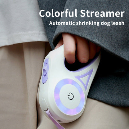 LED Retractable Dog Leash – 2-in-1 Collar & Spotlight for Safe Walks