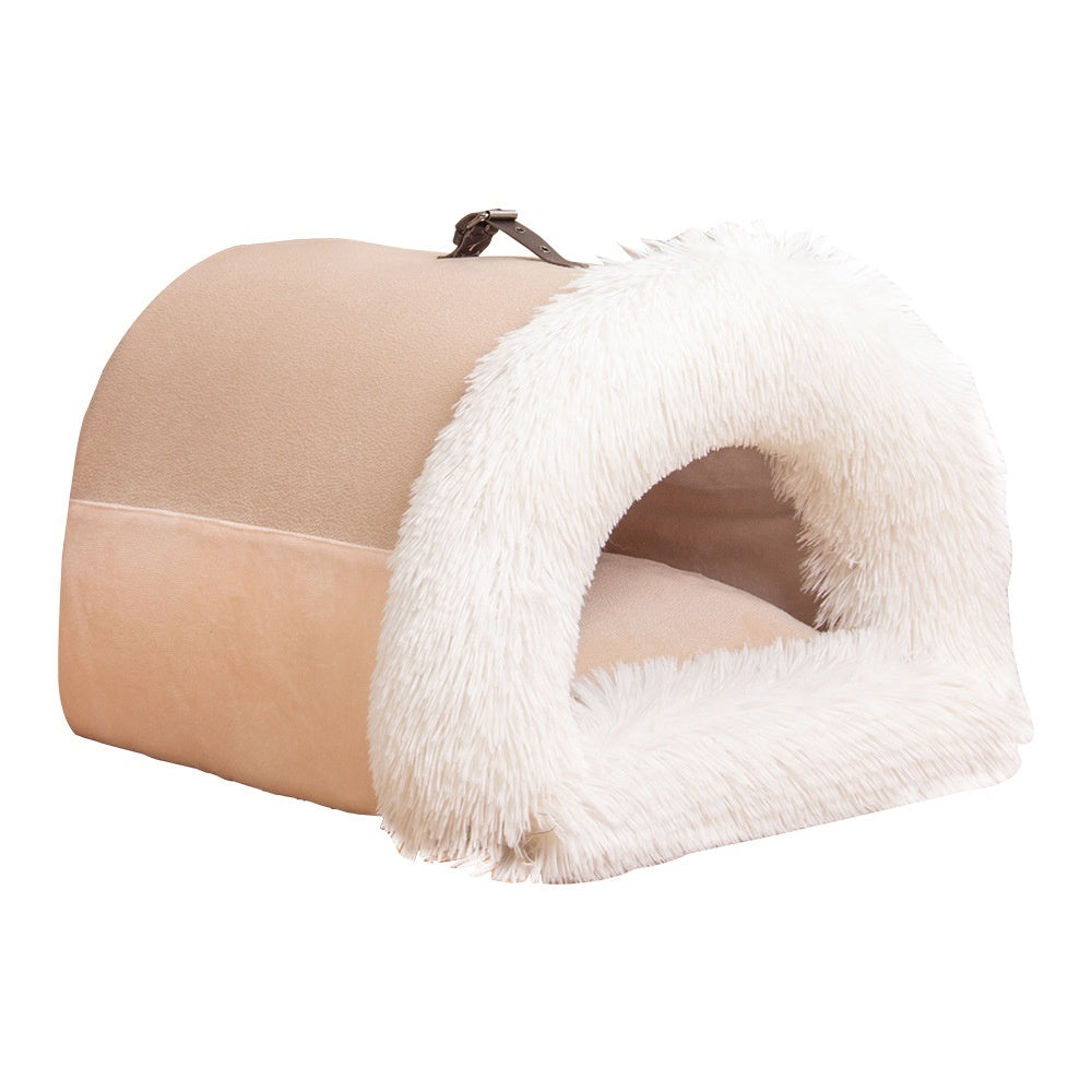 Portable Warm Pet Nest – Cozy Fluffy Bed for Dogs & Cats