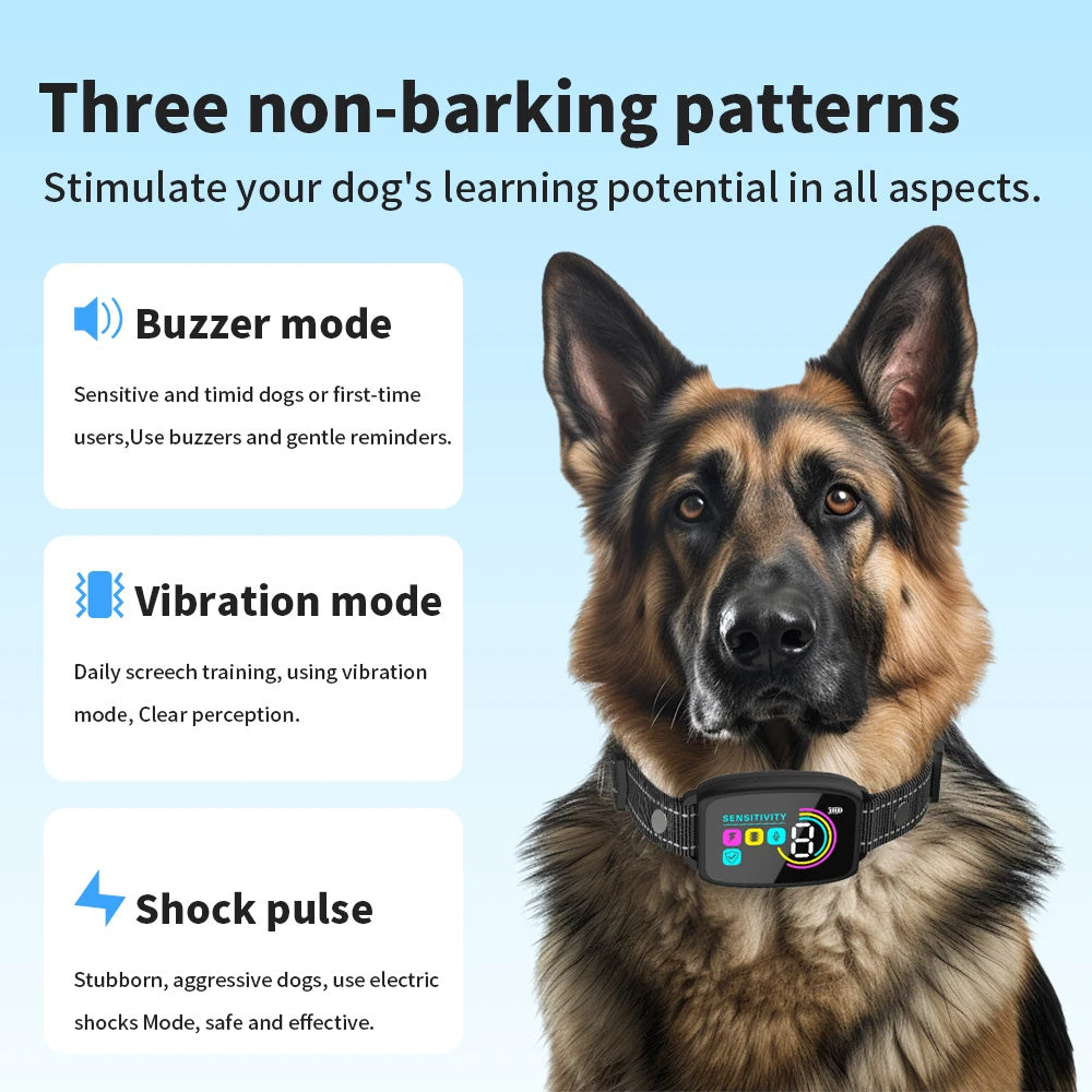 Smart Anti-Bark Dog Collar – Rechargeable Waterproof Bark Stopper