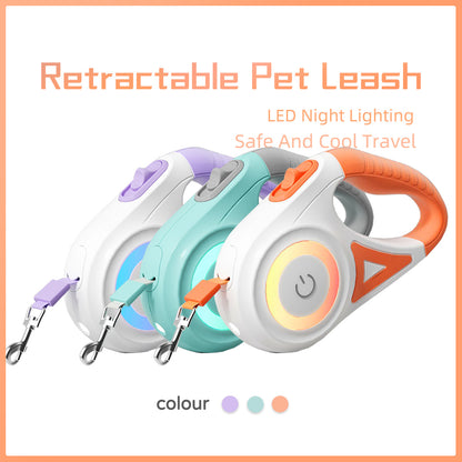LED Retractable Dog Leash – 2-in-1 Collar & Spotlight for Safe Walks