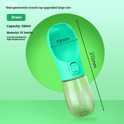 2-in-1 Portable Pet Water Bottle – Travel Feeder for Dogs & Cats