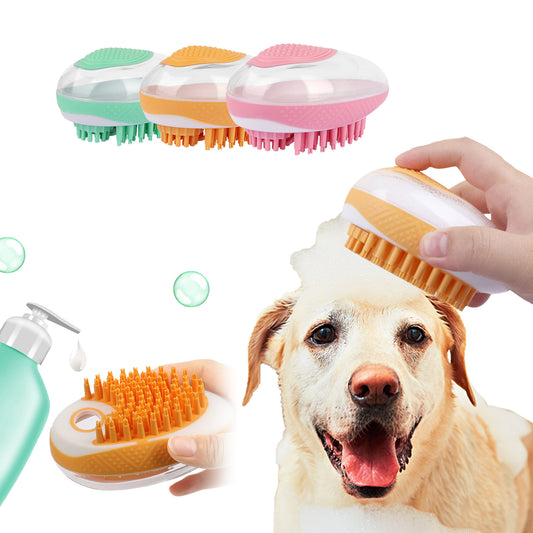 2-in-1 Pet Bath Brush – Soft Silicone Massage & Grooming Comb for Dogs & Cats
