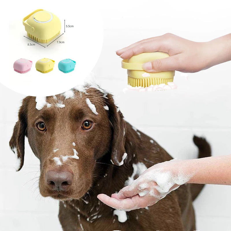 Silicone Pet Bath Gloves – 2-in-1 Massage & Shampoo Brush for Dogs & Cats