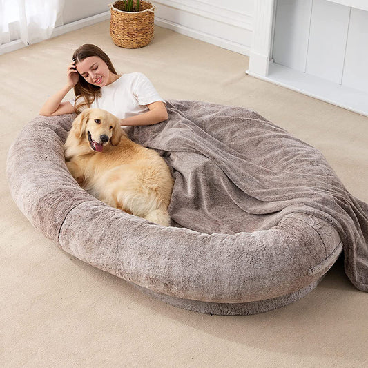 Giant Plush Human Dog Bed