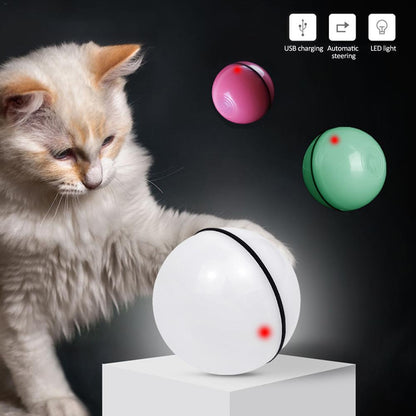 Smart LED Laser Rolling Ball – Interactive Electronic Toy for Cats